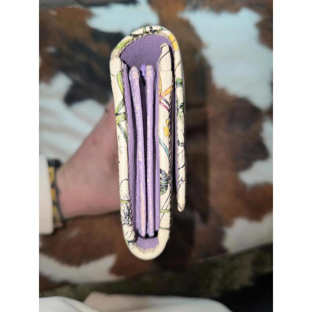 GUCCI Women's Long Wallet Nice Flora Leather White Used - Picture 7 of 10